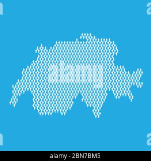 Switzerland population. Statistic map made from stick figure people Stock Vector