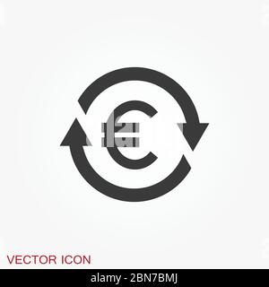 Transfer vector icon. Money symbol isolated on background. Stock Vector