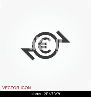 Transfer vector icon. Money symbol isolated on background. Stock Vector