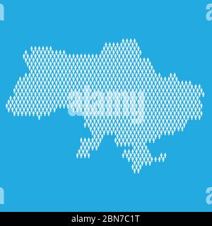 Ukraine population. Statistic map made from stick figure people Stock Vector