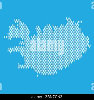 Iceland population. Statistic map made from stick figure people Stock Vector