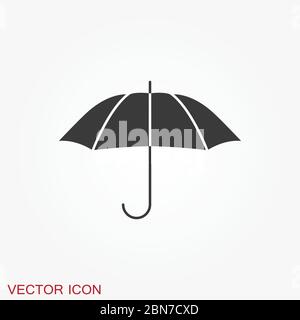 Umbrella Vector icon. Weather symbol isolated on background. Stock Vector