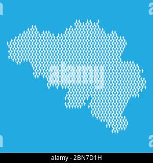 Belgium population. Statistic map made from stick figure people Stock Vector
