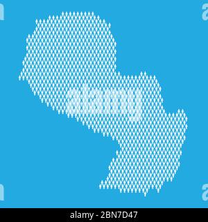 Paraguay population. Statistic map made from stick figure people Stock Vector