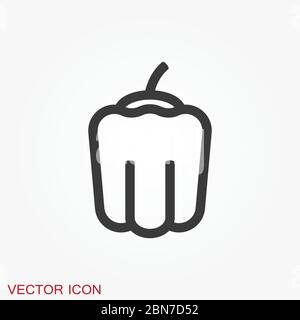 Vegetables vector icon, symbol isolated on background. Stock Vector