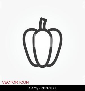 Vegetables vector icon, symbol isolated on background. Stock Vector