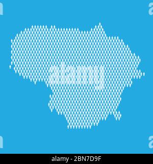 Lithuania population. Statistic map made from stick figure people Stock Vector