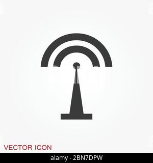 Wifi vector icon. Computer and network connections symbol isolated on background. Stock Vector