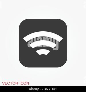 Wifi vector icon. Computer and network connections symbol isolated on background. Stock Vector
