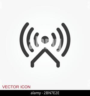 Wifi vector icon. Computer and network connections symbol isolated on background. Stock Vector