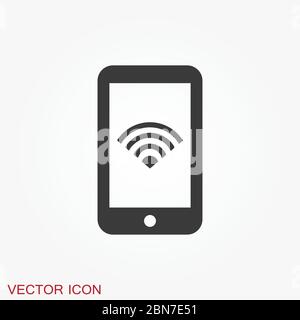 Wifi vector icon. Computer and network connections symbol isolated on background. Stock Vector