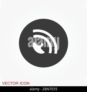 Wifi vector icon. Computer and network connections symbol isolated on background. Stock Vector