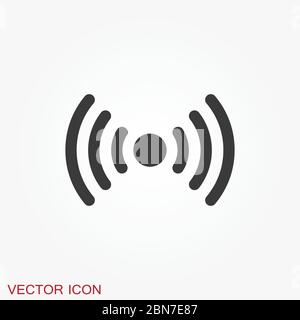 Wifi vector icon. Computer and network connections symbol isolated on background. Stock Vector
