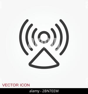 Wifi vector icon. Computer and network connections symbol isolated on background. Stock Vector