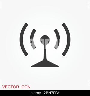 Wifi vector icon. Computer and network connections symbol isolated on background. Stock Vector