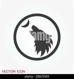 Wolf vector icon. Animal symbol isolated on background. Stock Vector