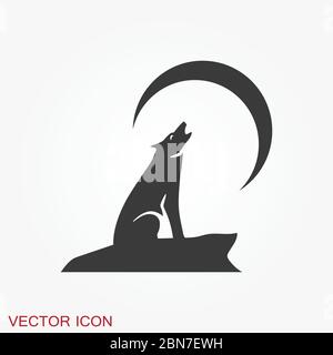 Wolf vector icon. Animal symbol isolated on background. Stock Vector