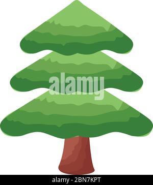 pine tree plant flat style icon Stock Vector