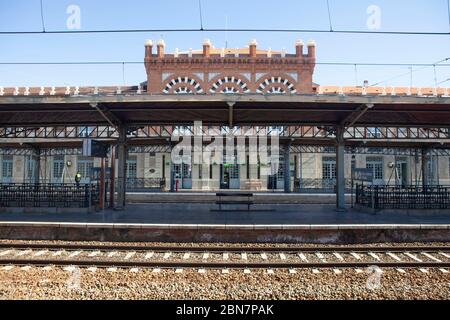 Facade of the Aranjuez station building in Madrid Stock Photo