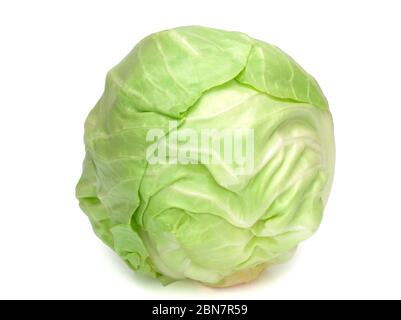 Fresh young cabbage isolated on white Stock Photo