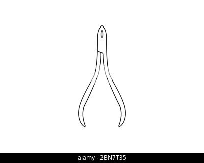 Cuticle nipper icon. Vector illustration, flat design. Stock Vector