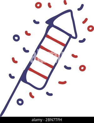 rocket fireworks line style icon Stock Vector