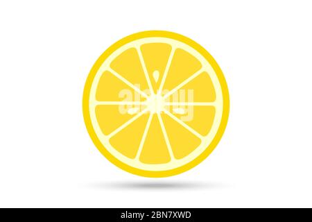 Lemon slice vector icon illustration on white background. Stock Vector