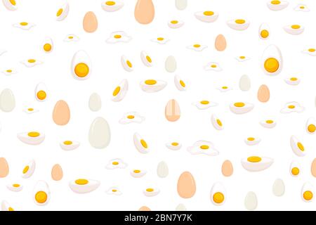 Seamless pattern with eggs on white Stock Vector