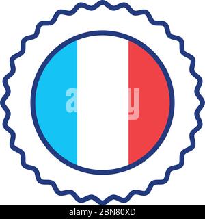 lace with france flag line style icon Stock Vector