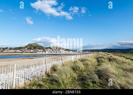 Conwy River Estuary at Conwy Morfa on the North Wales coast looking towards Deganwy Stock Photo