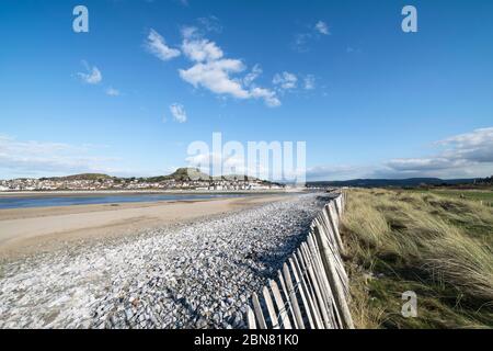 Conwy River Estuary at Conwy Morfa on the North Wales coast looking towards Deganwy Stock Photo
