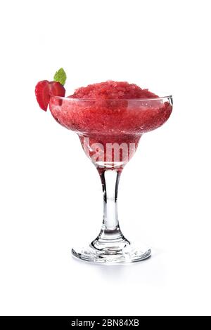 Strawberry margarita cocktail isolated on white background Stock Photo