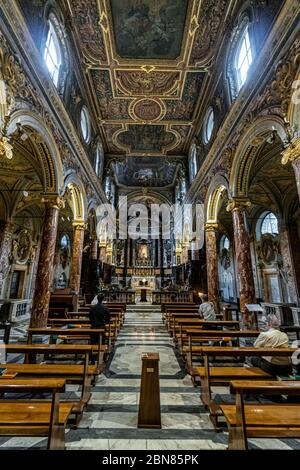 Rome, Italy - 10 03 2018: Interior of the church Santa Maria in Via Lata in Rome, Italy Stock Photo