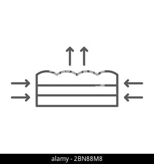 Breathable mattress vector icon symbol isolated on white background Stock Vector