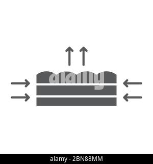 Breathable mattress vector icon symbol isolated on white background Stock Vector
