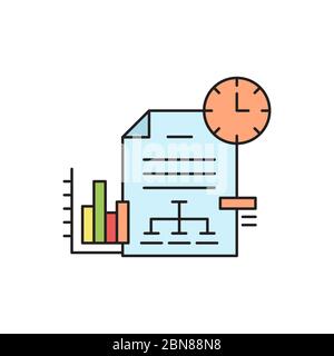 Business report symbol. Statistics And Analytic vector isolated on white background Stock Vector