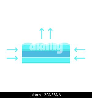 Breathable mattress vector icon symbol isolated on white background Stock Vector