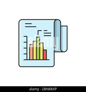 Business report symbol. Statistics And Analytic vector isolated on white background Stock Vector