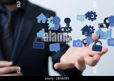 A code data concept in hand Stock Photo