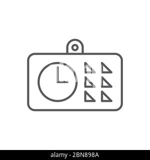 Calendar with clock vector icon symbol isolated on white background Stock Vector
