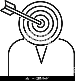 Headhunter target icon. Outline headhunter target vector icon for web design isolated on white background Stock Vector