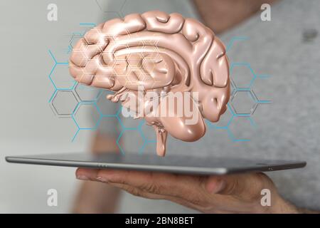 A brain digital idea mind concept Stock Photo