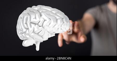 A brain digital idea mind concept Stock Photo