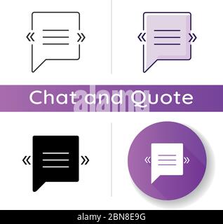 Chat bubble with angle quotes icon Stock Vector