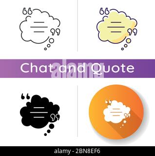 Thought bubble with quotes icon Stock Vector