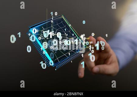 A Network concept with connecting dots and lines Stock Photo