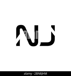 Initial Letter NJ Logo Design Vector Template. Creative Abstract NJ Letter Logo Design Stock Vector