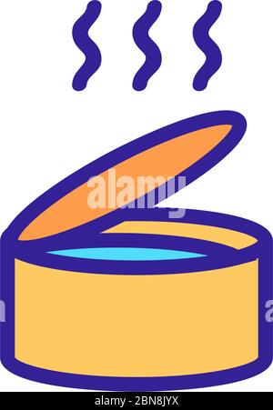 open canned fish icon vector outline illustration Stock Vector