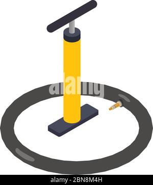 Bicycle pump icon, isometric style Stock Vector