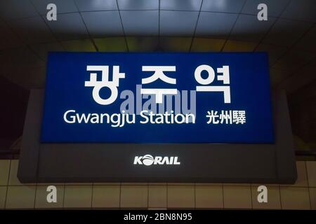 Gwangju,South Korea 1/14/2020  Korail Gwangju Railway Station Stock Photo